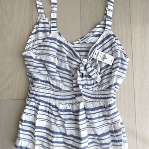 NWT Express Linen Blue Stripe Tank Top - Size M